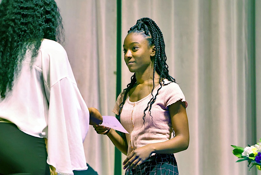 Sophomore Jadasha Harrison, at right, is inducted into the Eta Upsilon chapter of Phi Theta Kappa on the Scooba campus during a March ceremony. Harrison is EMCC’s nominee for the 2023 DREAM Scholars program through the Achieving the Dream network. In 2021, EMCC joined the Achieving the Dream network, which is dedicated to improving student outcomes. Sophomore Jadasha Harrison, at right, is inducted into the Eta Upsilon chapter of Phi Theta Kappa on the Scooba campus during a March ceremony. Harrison is EMCC’s nominee for the 2023 DREAM Scholars program through the Achieving the Dream network. In 2021, EMCC joined the Achieving the Dream network, which is dedicated to improving student outcomes.